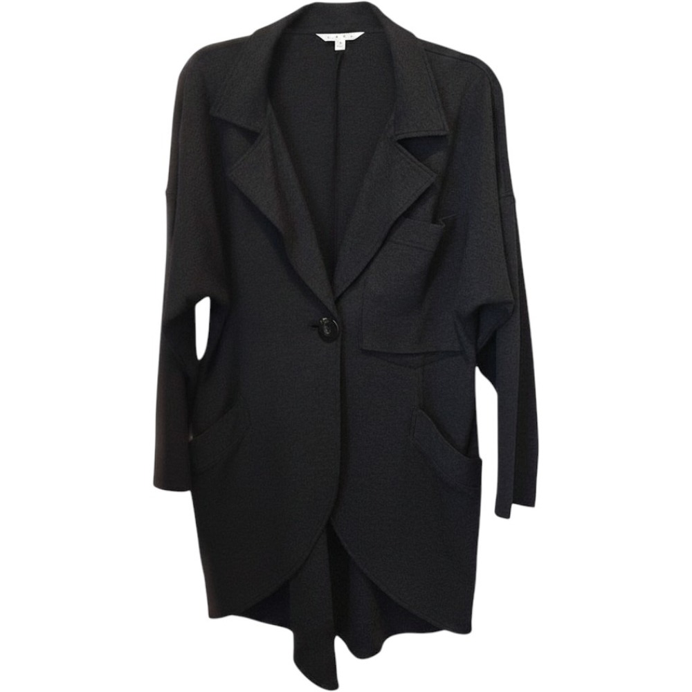 Cabi Womens Blazer Jacket Gray One Button Pockets Long‎ Sleeve Career Casual